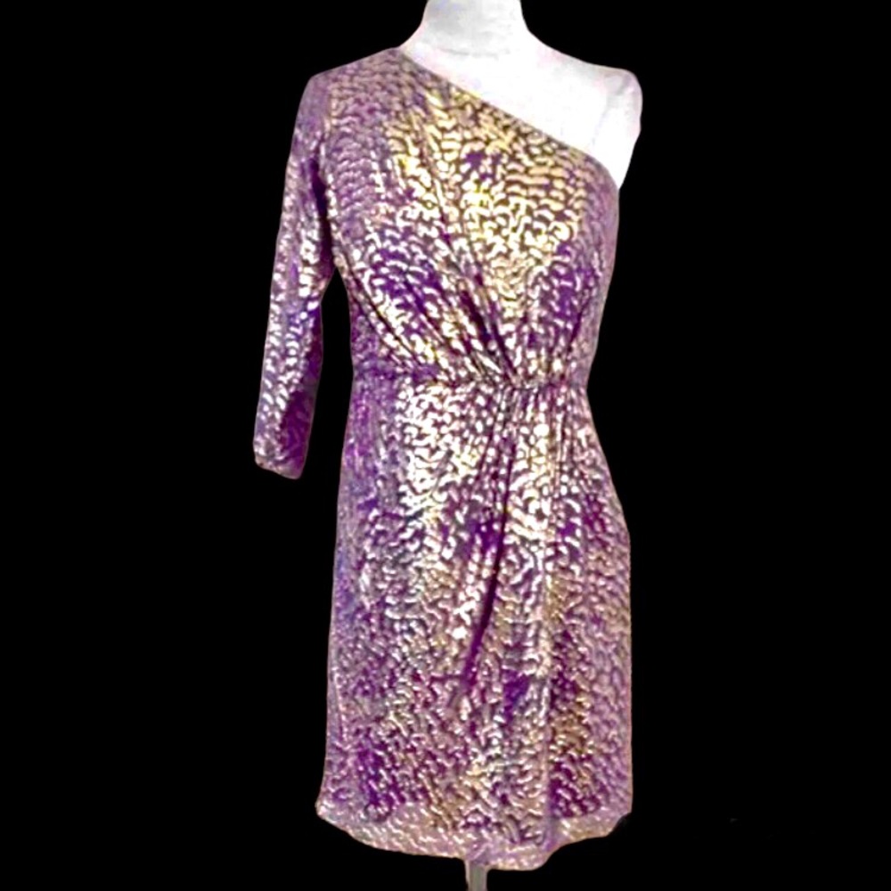 Shoshanna Silk Metallic Dress